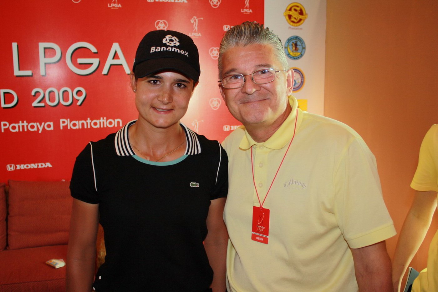 Brett Brasier with Mexican professional golfer Lorena Ochoa at the Honda LPGA Thailand 2009